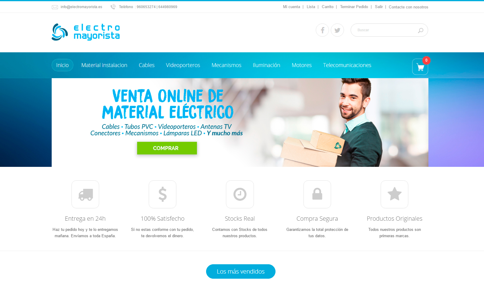 Tienda online Electromayorista homepage